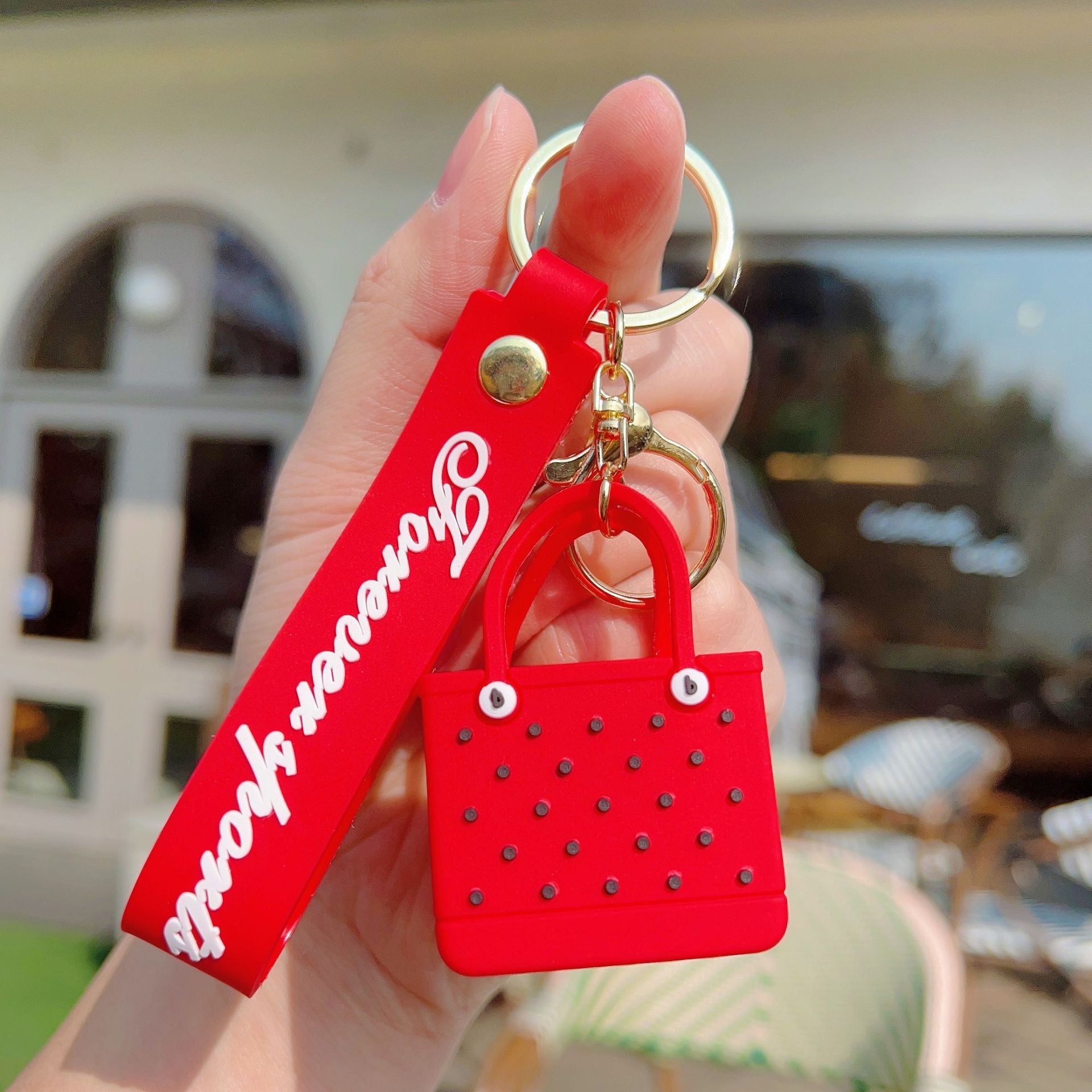 Wholesale Silicone Beach Hole Bag Keychain